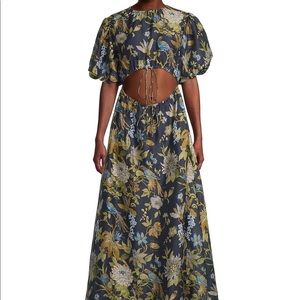 Lilian Floral Puff-Sleeve Midi-Dress